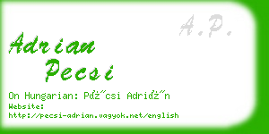 adrian pecsi business card